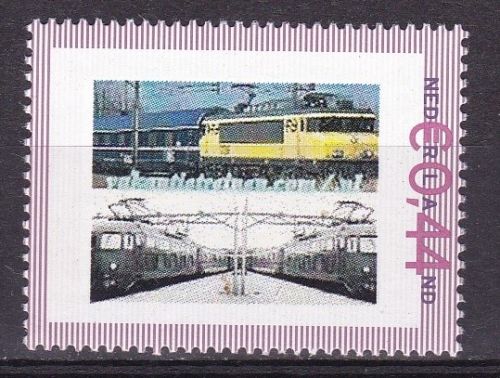 personalised stamp of The Netherlands with trains, trams, stations etc